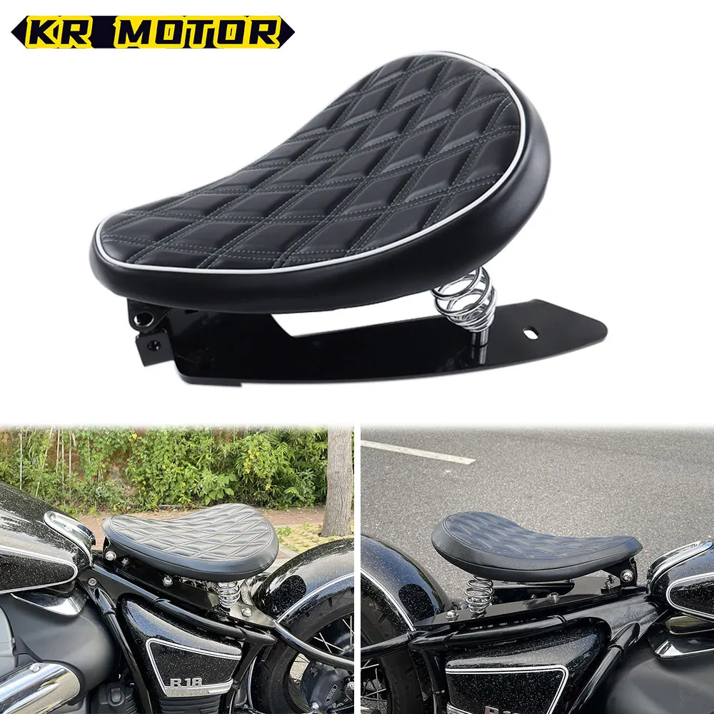 Fit R 18 Classic Motorcycle Driver Spring Seat Cushion Bobbie Style Single Front Rider Saddle Accessories For BMW R18 100 Years