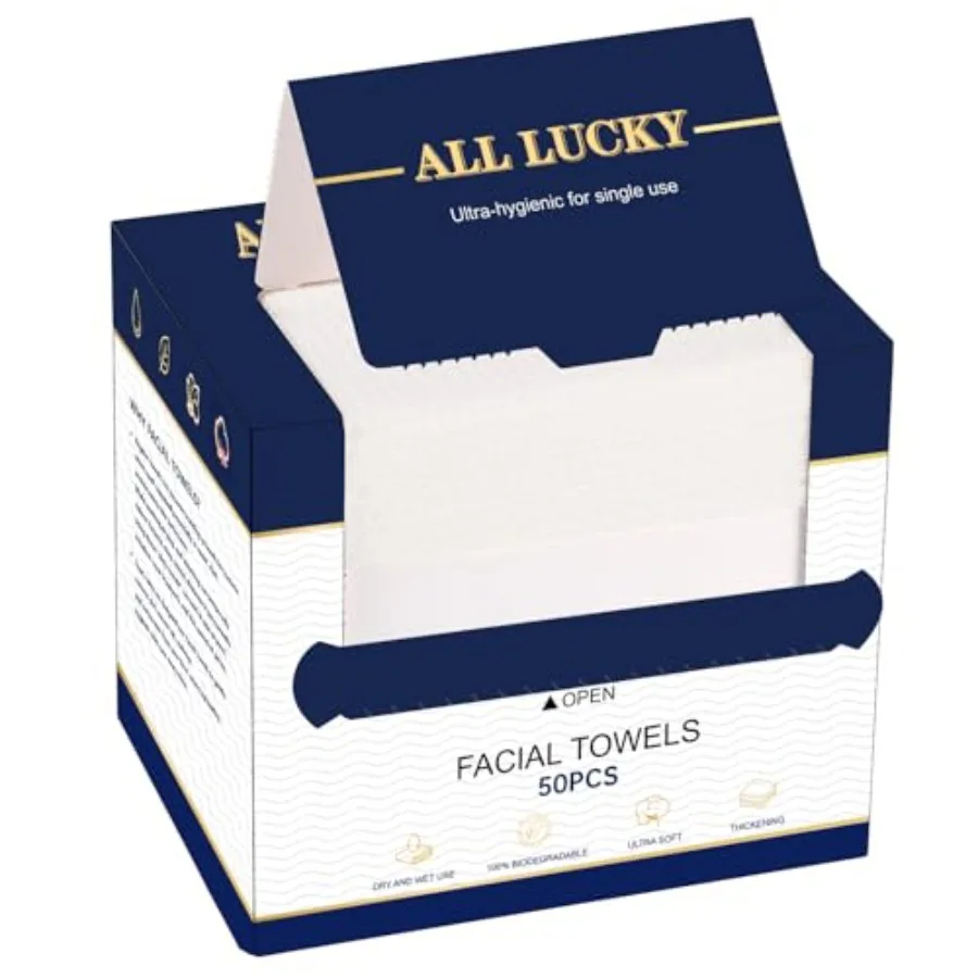 

Face Towels, XL Facial Dry Towels 10x12 Inch, Biodegradable Disposable Face Wipes for Makeup Remover, Skincare and Face Cleansi