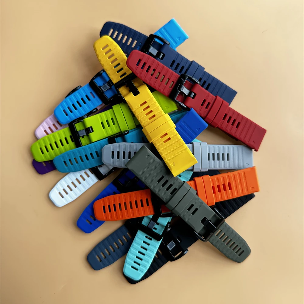 26 22mm QuickFit Silicone Strap for Garmin Fenix 8 E 7X 7 Pro 6X 6 5X 5Plus Tactix 8 Epix Band for Forerunner 970 Instinct 3 2x