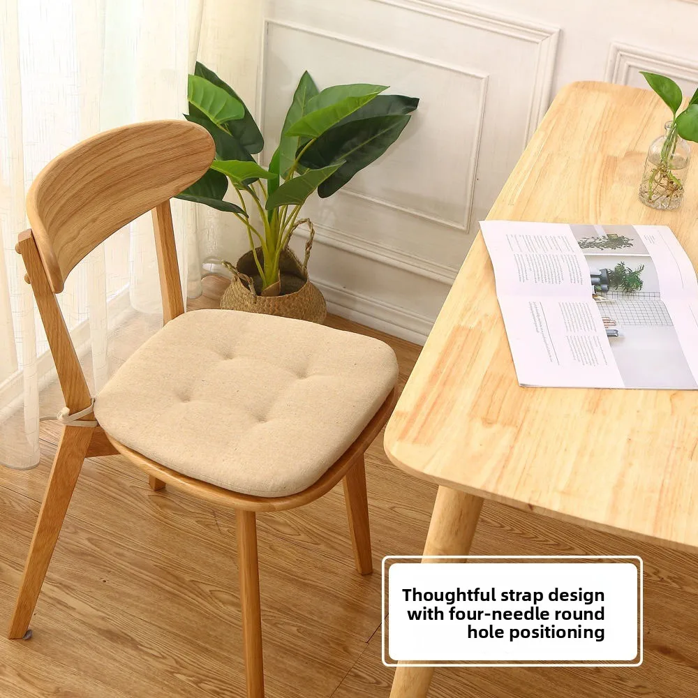 Universal Thickened Dining Chair Cushion Breathable Keep Warm Seat Pad Horseshoe Shape Cotton Linen Home Use Cushion All Season
