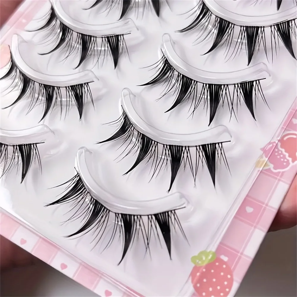 5 paar grote cat eye-stijl valse wimpers, cosplay komische valse wimpers, natuurlijk zacht en comfortabel, geen last