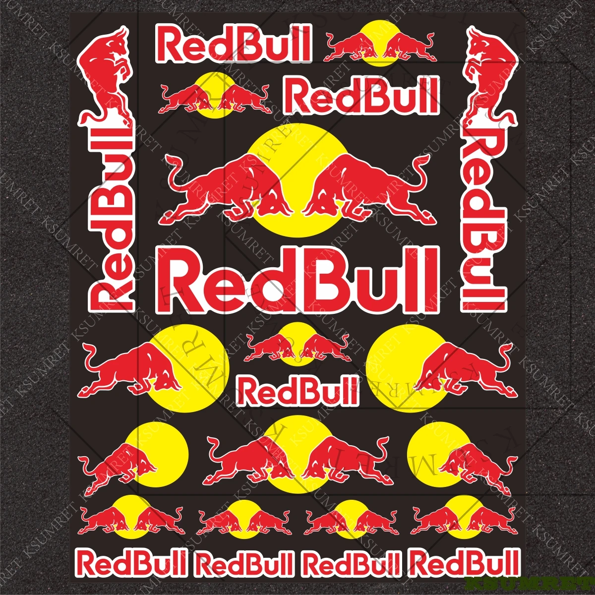 الفينيل لملصقات دراجة نارية ريد بول خوذة خزان شعار الشارات شعار