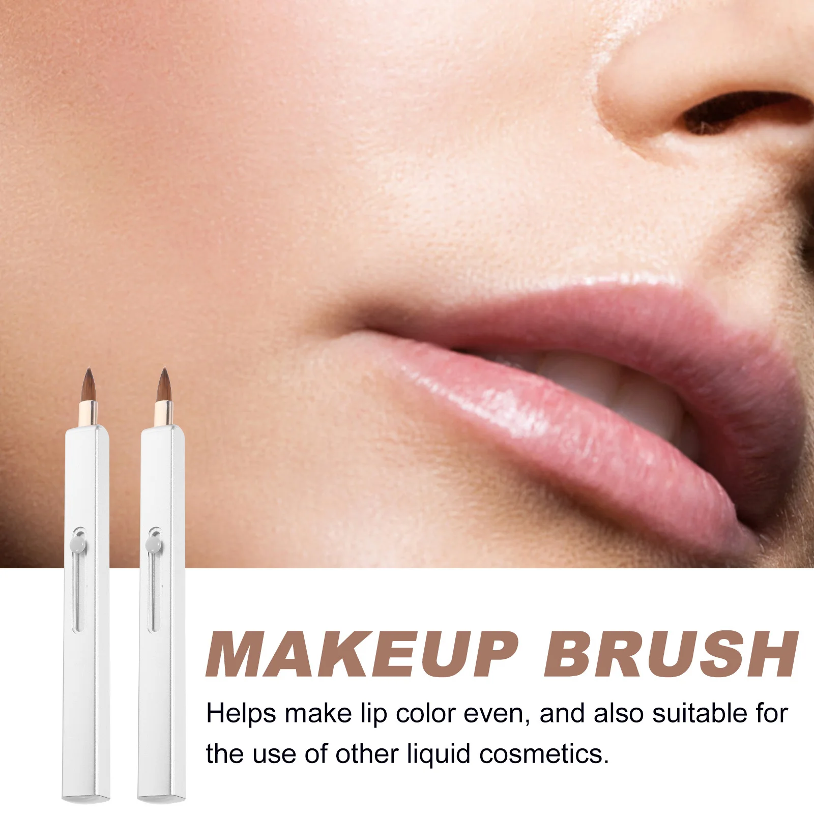Brosse à lèvres rétractable Portable, applicateur de brillant à lèvres, brosse de maquillage douce, applicateur correcteur pour femmes, 2 pièces