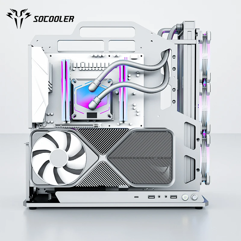 Socooler Personalizzato FAI DA TE RX7800 XT GPU ITX Custodia per computer da gioco e torre con supporto di raffreddamento ad acqua Tipo di rack per acquisto di panico