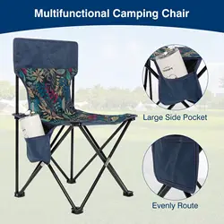 Portable Camping Chair Folding Camp Sports Chair Outdoor Chair & Lawn Chair for Fishing Picnic Beach Hiking Backpacking Travel