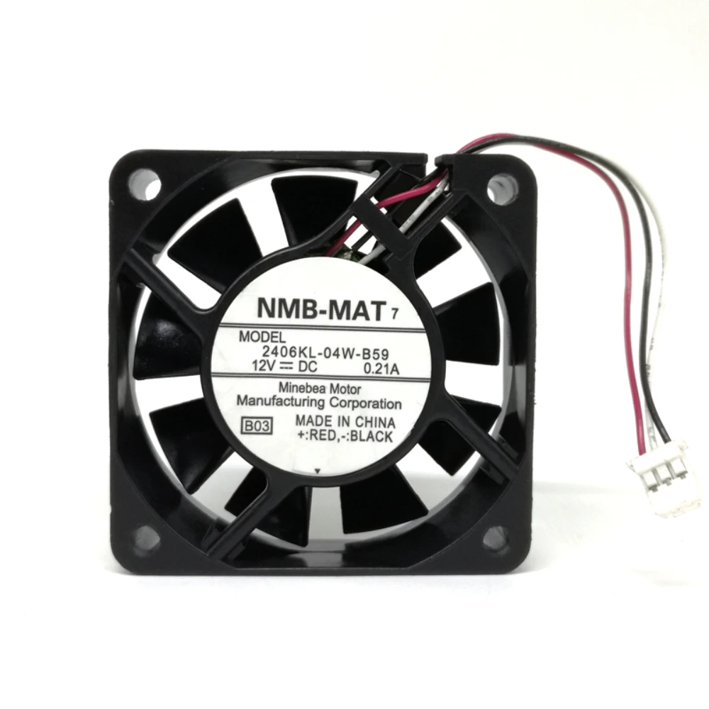 

2406KL-04W-B59 Server Fan for NMB NMB-MAT Double Ball Silent High Air Flow Axial Inverter Cooling Fan 12V 0.21A 6015 6CM