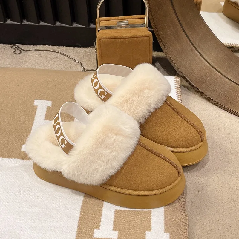 2024 inverno nuovissimo di vendita caldo Casual casa in pelle scamosciata pelliccia calda lana Slingback stivali da neve Designer quotidiano semplice Pull-on stivali da neve