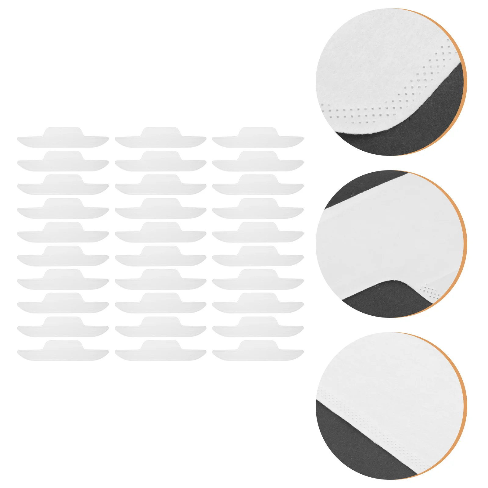30 szt. wkładek pochłaniających pot, naklejki na kołnierzyk koszuli, chłonna wkładka do czapki, koszulki, wkładka wewnętrzna pochłaniająca pot na kołnierzyk.