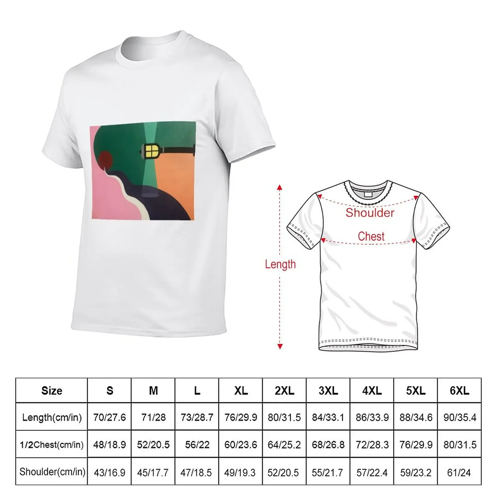 Nighttime Stroll Color Block Paintng T-Shirt summer top cute tops t shirts for men