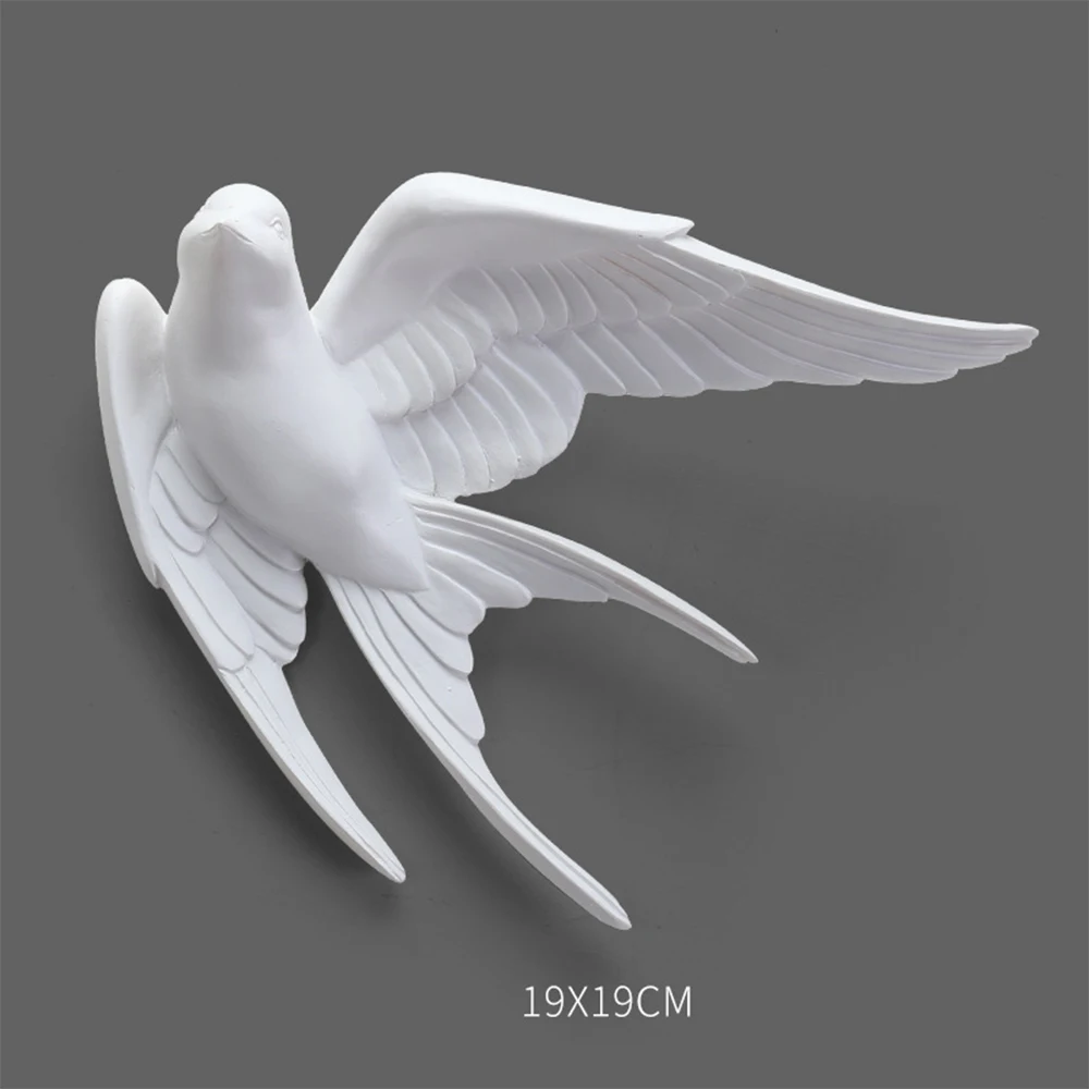 Nordic style 3D bird wall decoration pendant, Resin Swallow ornaments, Living room restaurant Art Wall Hanging, Home Decorations