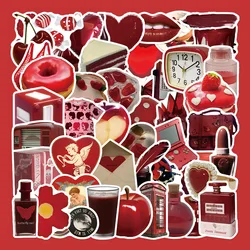 50Pcs Retro Red Object Series Graffiti Stickers Suitable for Mobile Phone Cases Skateboard Decorative Stickers DIY Toys