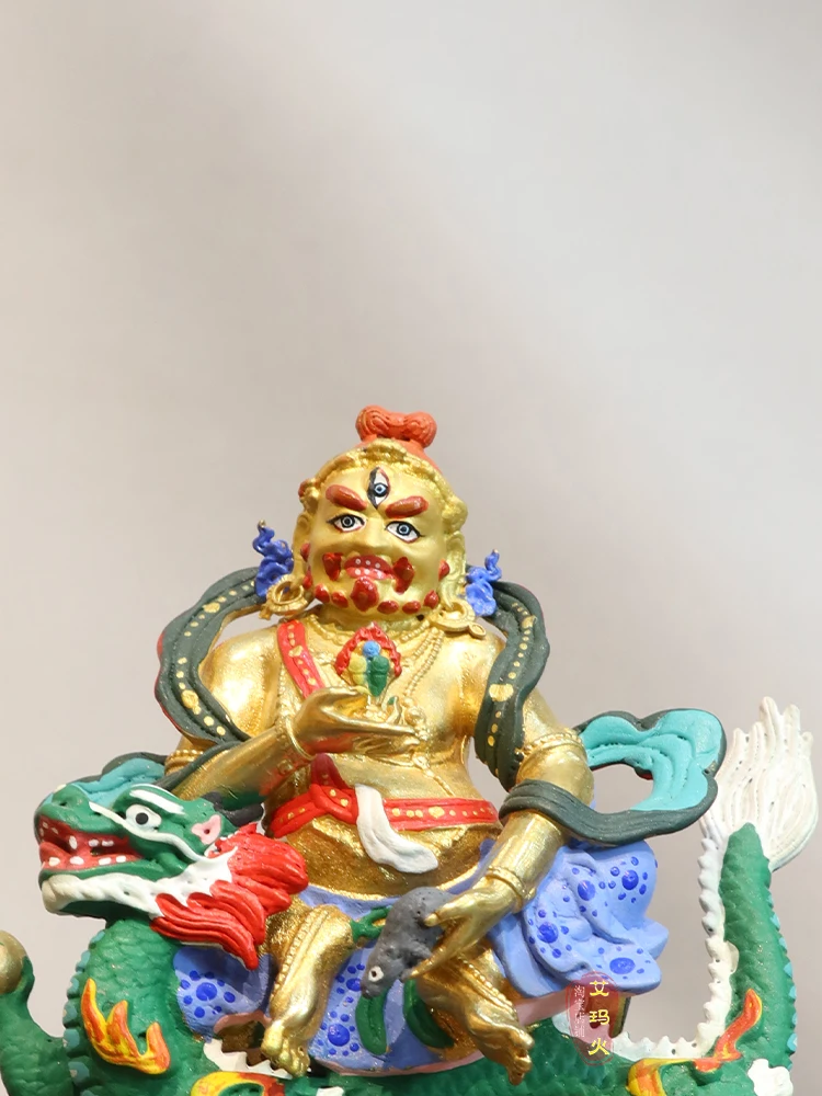 White god of wealth statue ornaments one of the five gods of wealth painted 3/5/7 inch home dedicated bronze statue Tibetan tant