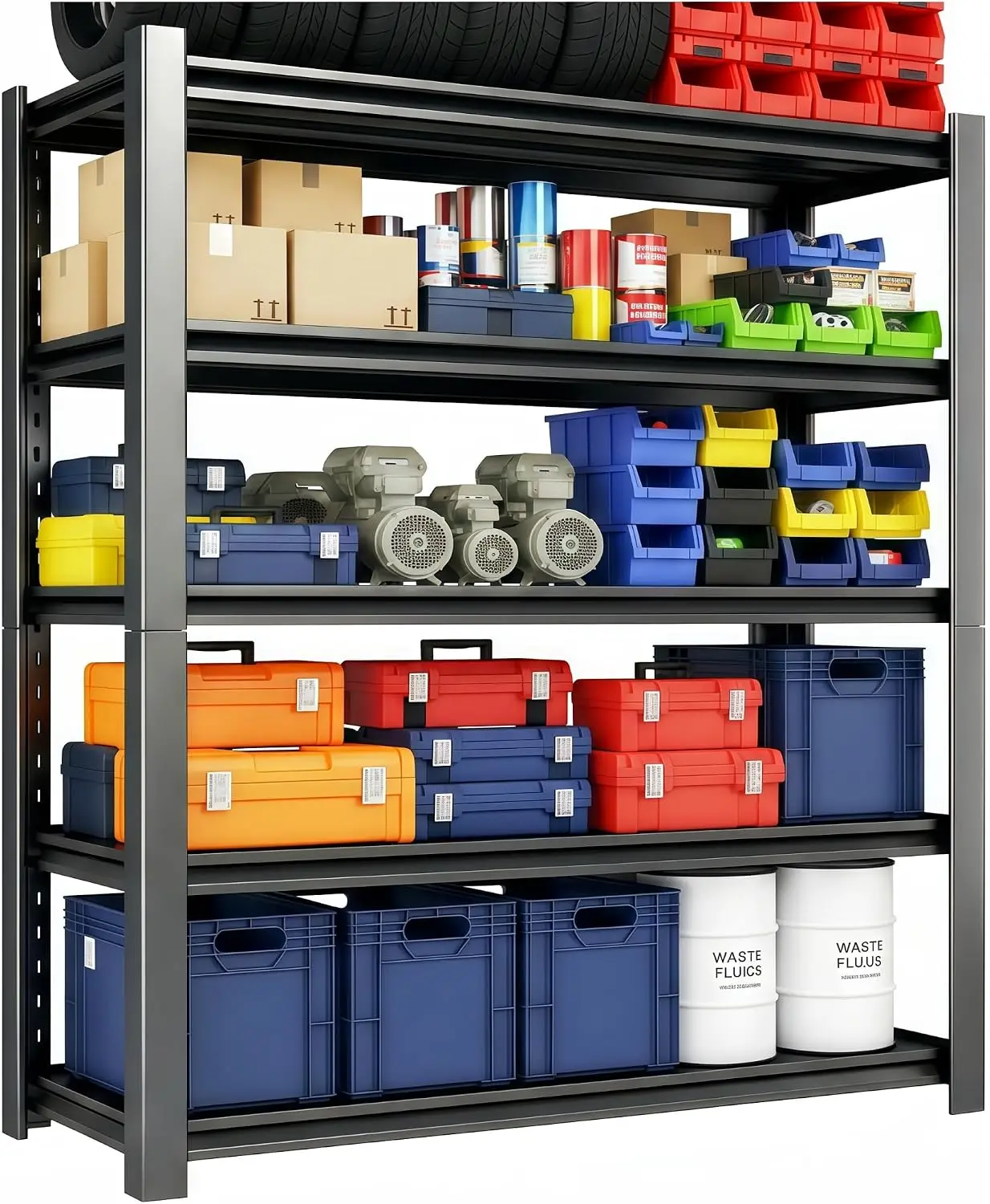 ^3500 LBS Storage Shelves,Garage Shelves,5-Tier Adjustable Shelving Units and storagefor Garage, Basement, Warehouse, Pantry