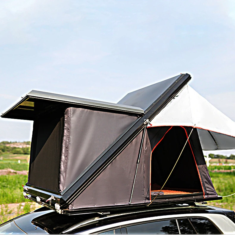 

New Outdoor Hiking Car Rooftop Tent Aluminum Triangle Clamshell Hard Shell for Camping and Adventure