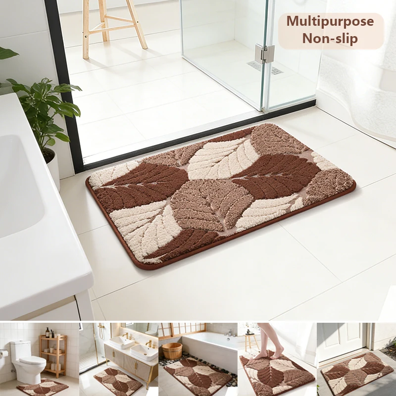 

Nordic Style Bathroom Super Absorbent Jacquard Floor Mat Fine Velvet Anti Slip Bathroom Quick Drying Foot Mat Home Decoration