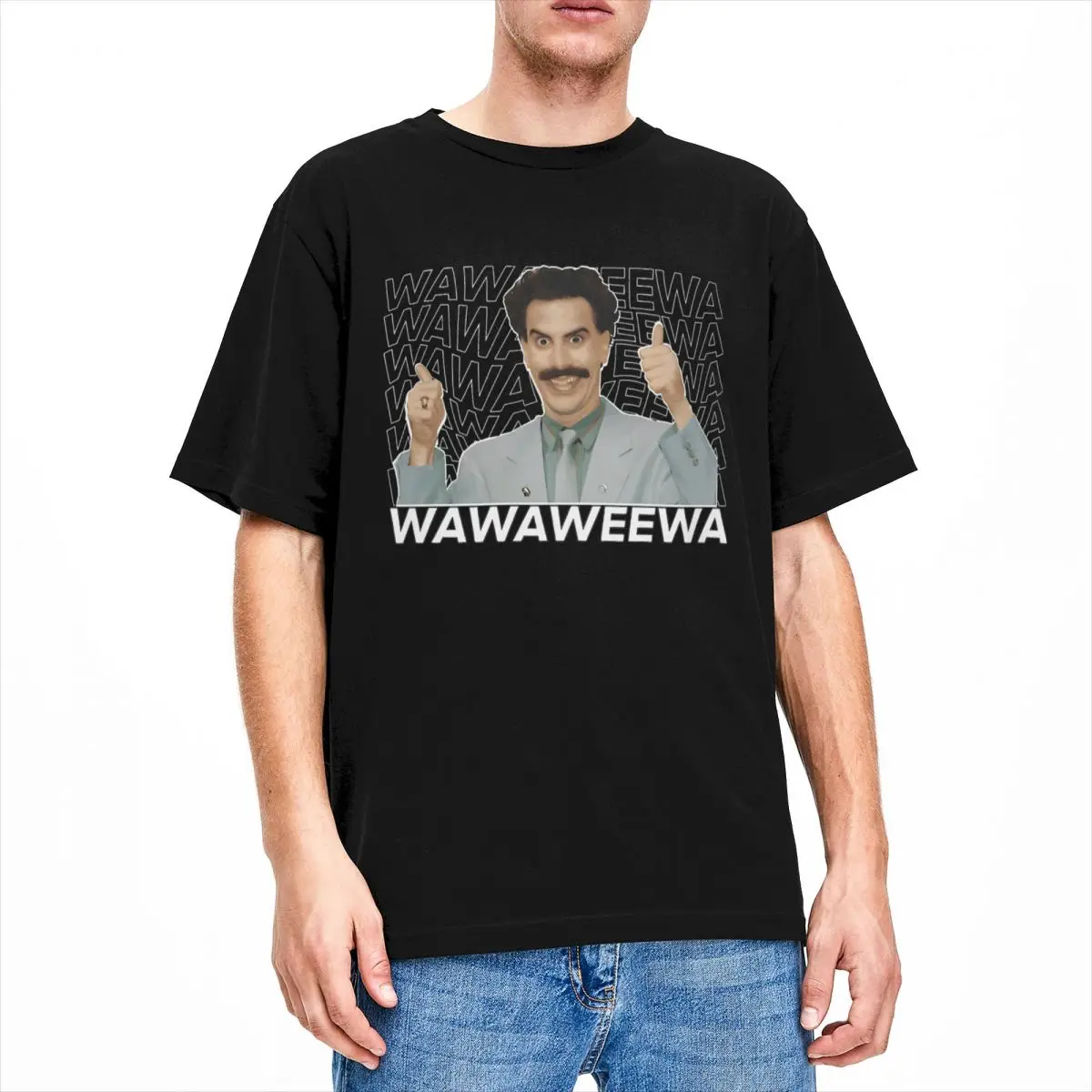 Unique Borat Wawaweewa Men Women\'s T Shirt Comedy Vintage Tee Short Sleeve Crew Neck T-Shirt 100% Cotton Plus Size Clothing