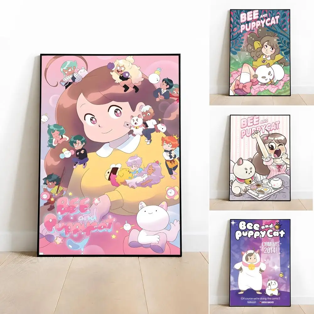 Animation-Bee And Puppycat Poster Poster Room Wall Art Decor Waterproof Stickers For Home Bar Bedroom Decoration