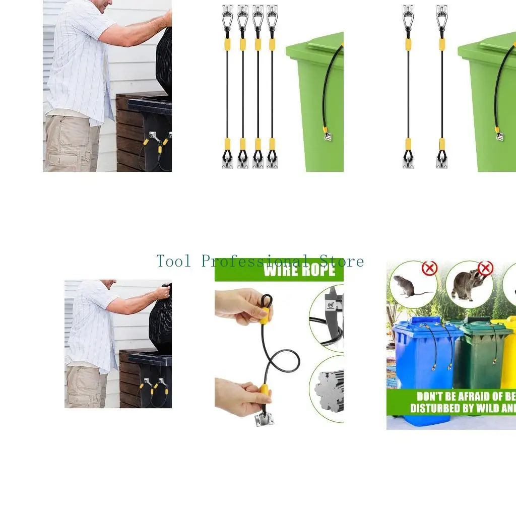 57QF 2pcs Universal Trash Bin Lid Security lock set Waste Container Lid Lock Adjustable Dustbin Lid Locking Straps for Home