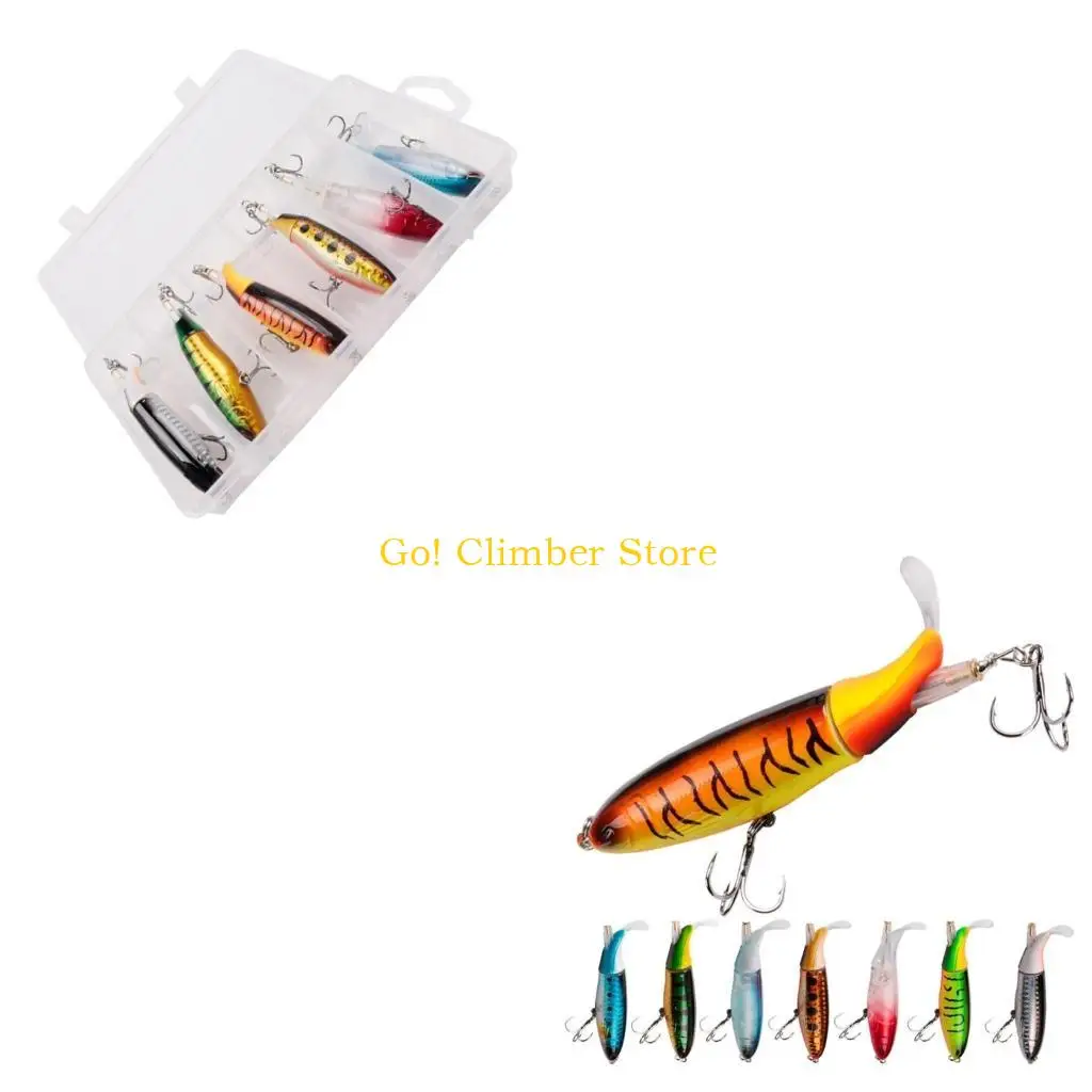 

Q84C 6Pcs Floating Propeller Lure Topwater Fishing Lures Hard Baits With Rotating Tail Outdoor Fishing Accessories Enduring