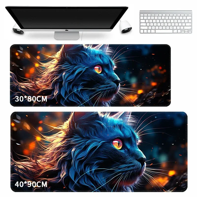 

Gaming Mouse Pad Japanese Cat HD Print Large Mousepad XXL Simple Desk Mat For Gamer Desktop Decoration Lock Edge Big Mause Mats