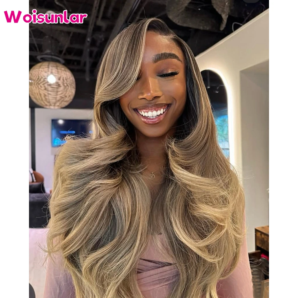 

36 inches 200% Highlight Black and 613 Front Lace wigs human hair 13x4 Transparent Lace Body wave Black Women Natural Human hair