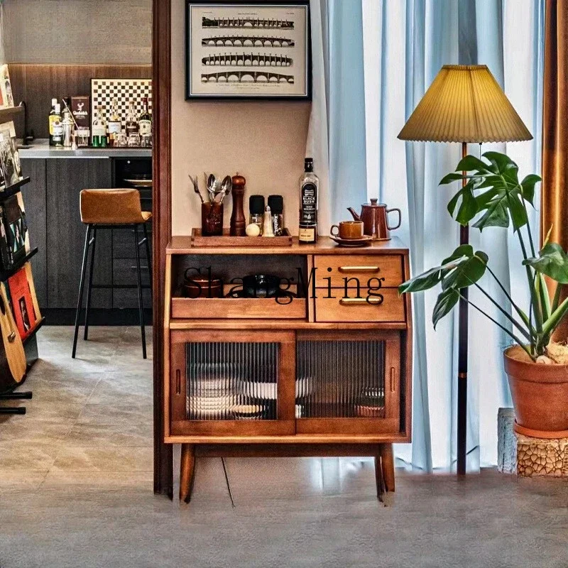 

SM new solid wood dining side against the wall retro household small apartment restaurant storage tea cabinet