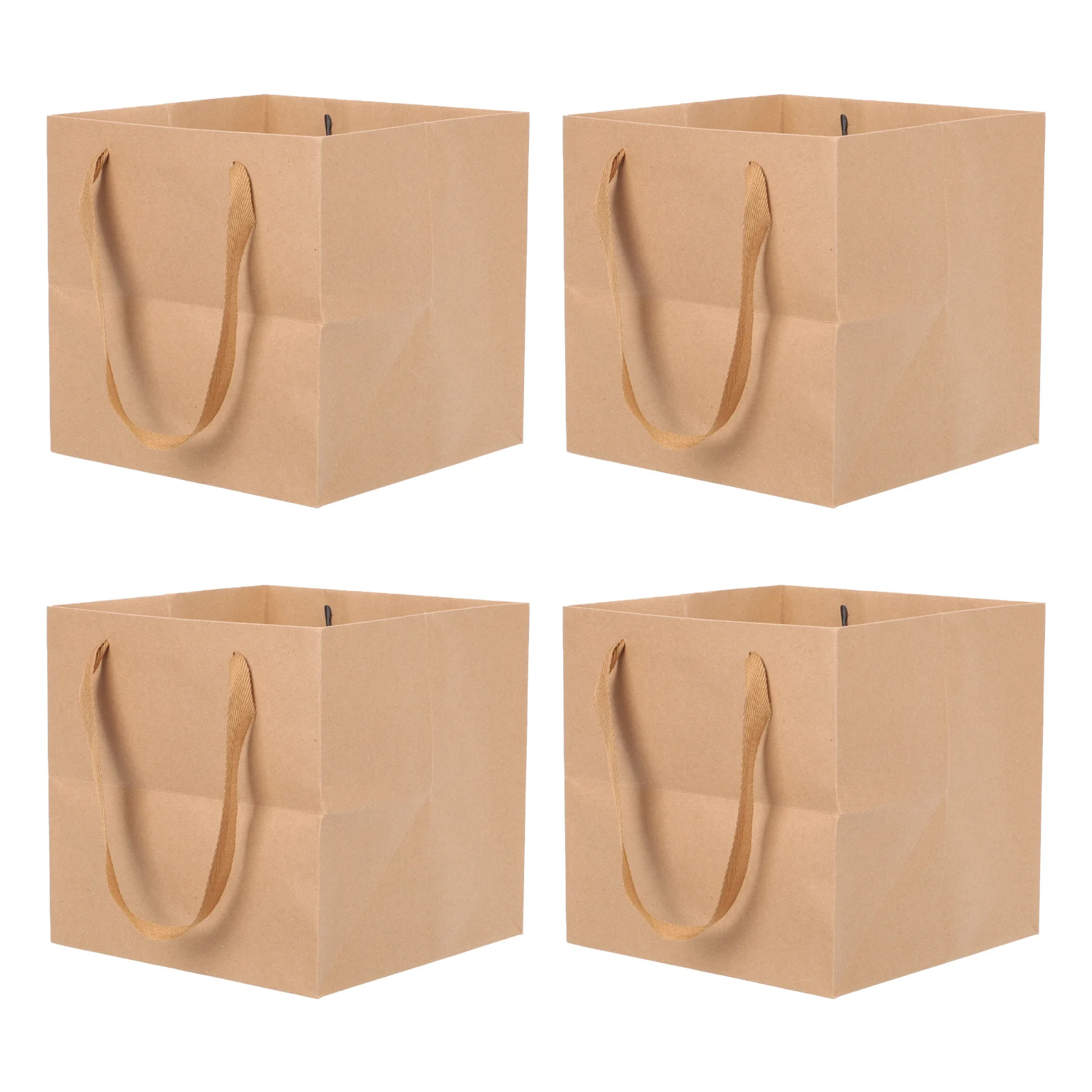 4 Pcs Large Gift Bag Portable Paper Bags Food Packaging Packing Storage Cookies Wrapping Bakery Shopping Child Medium Size