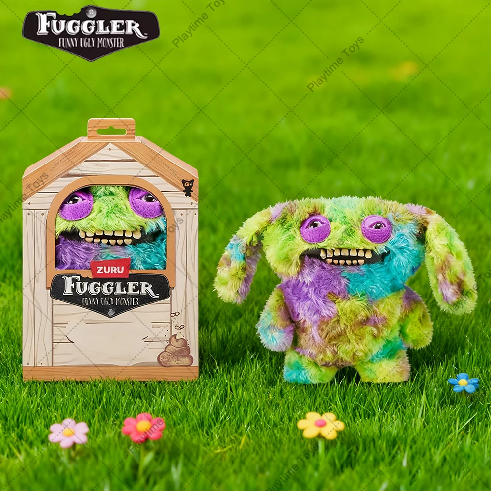 Fuggler بعقب الحيوانات الأليفة القبيح الوحش سلسلة الأصلي Plushies دمية الرنة أرنب جرو بدون شعر ثلاثي الألوان القط لعبة هدية الكريسماس