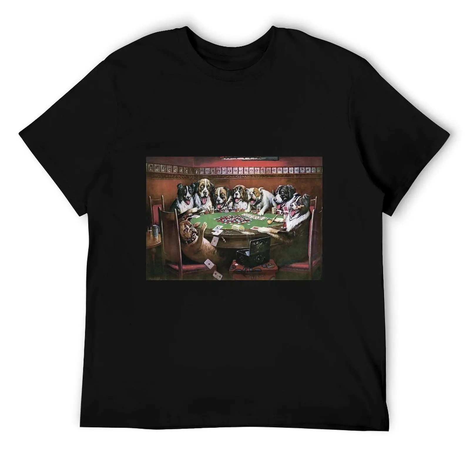 

Dogs Playing Poker - Poker Sympathy T-Shirt t shirts for man graphic funny t shirt for man 100 percent cotton T-Shirt