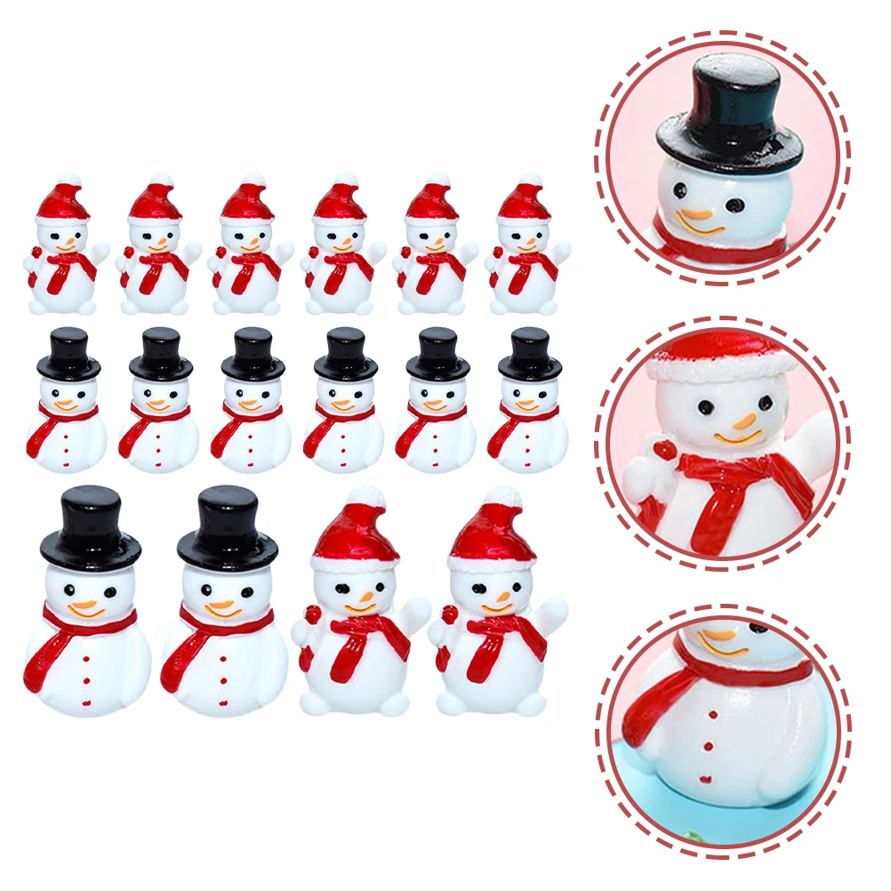 

20Pcs Mini Snowman Christmas Decor Resin Holiday Ornament for Mantel Tabletop Kitchen Office DIY Winter Landscape