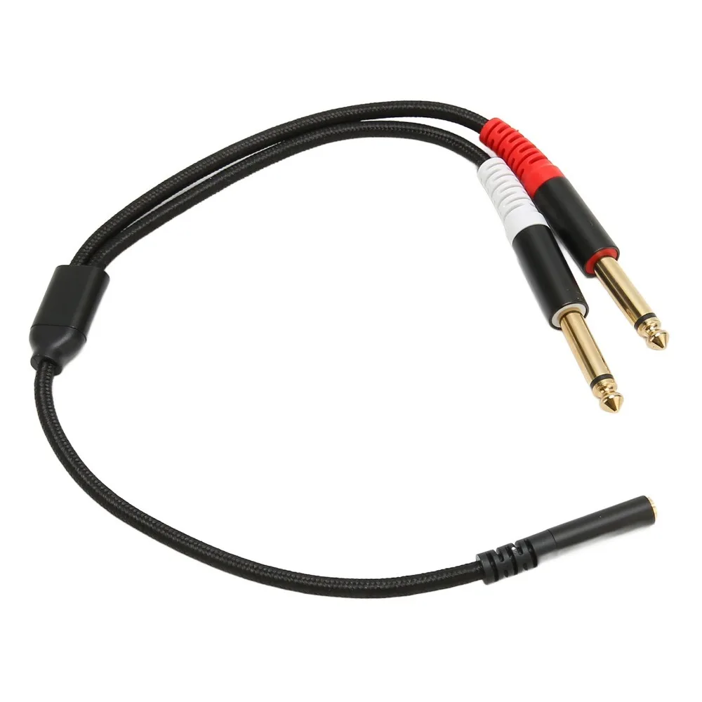 1/8 Stereo Female to Dual 6.35mm Mono Male 3.5mm to Dual 1/4 Inch Sound Splitter Cable 13.8inch Audio Splitter Cord