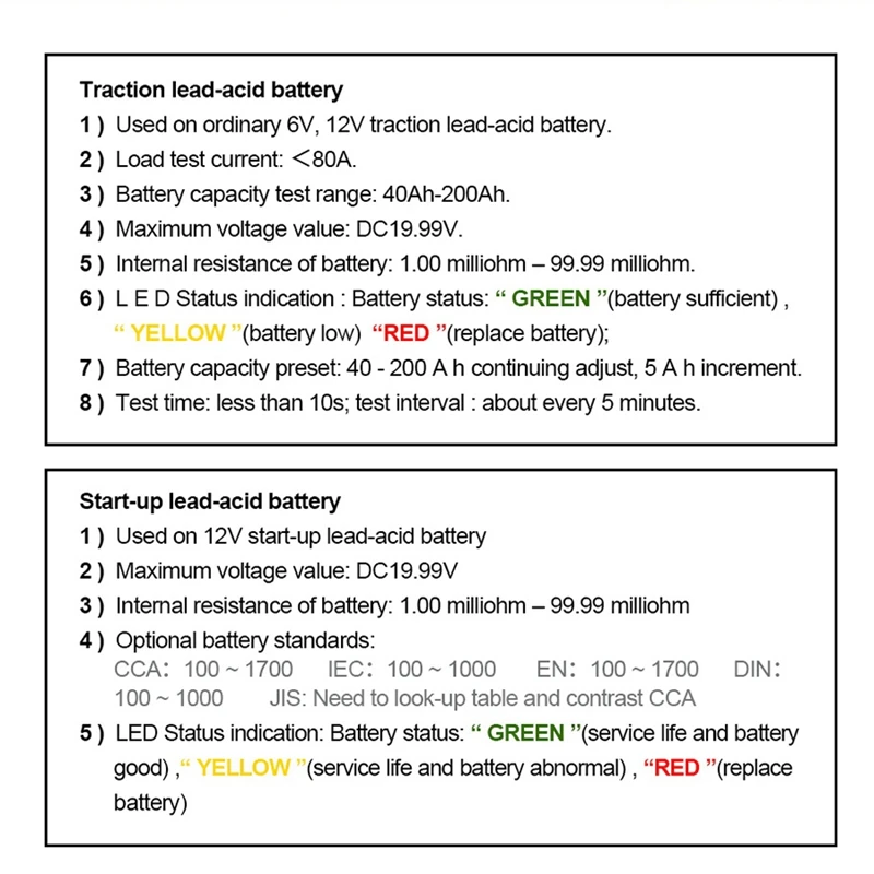 DY226A 3 In 1 Car Battery Tester, Traction DC Auto Power Load Starting Charge CCA Test With Storage Capacity Led Display