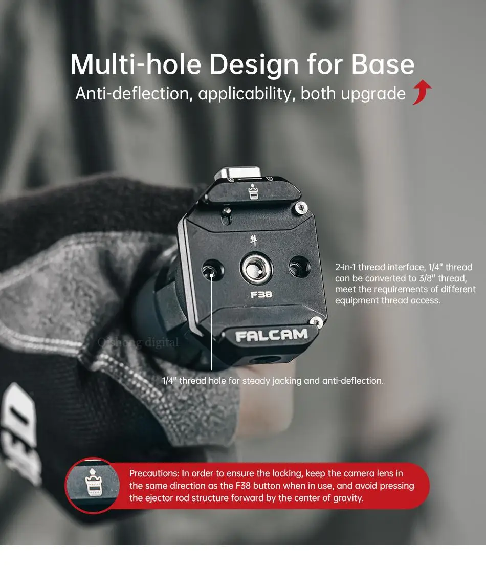 Falcam Officia F38 Quick Release Multi Hole Base Expansion for Arca Swiss Thread Specification Mirrorless Dslr Action Cameras