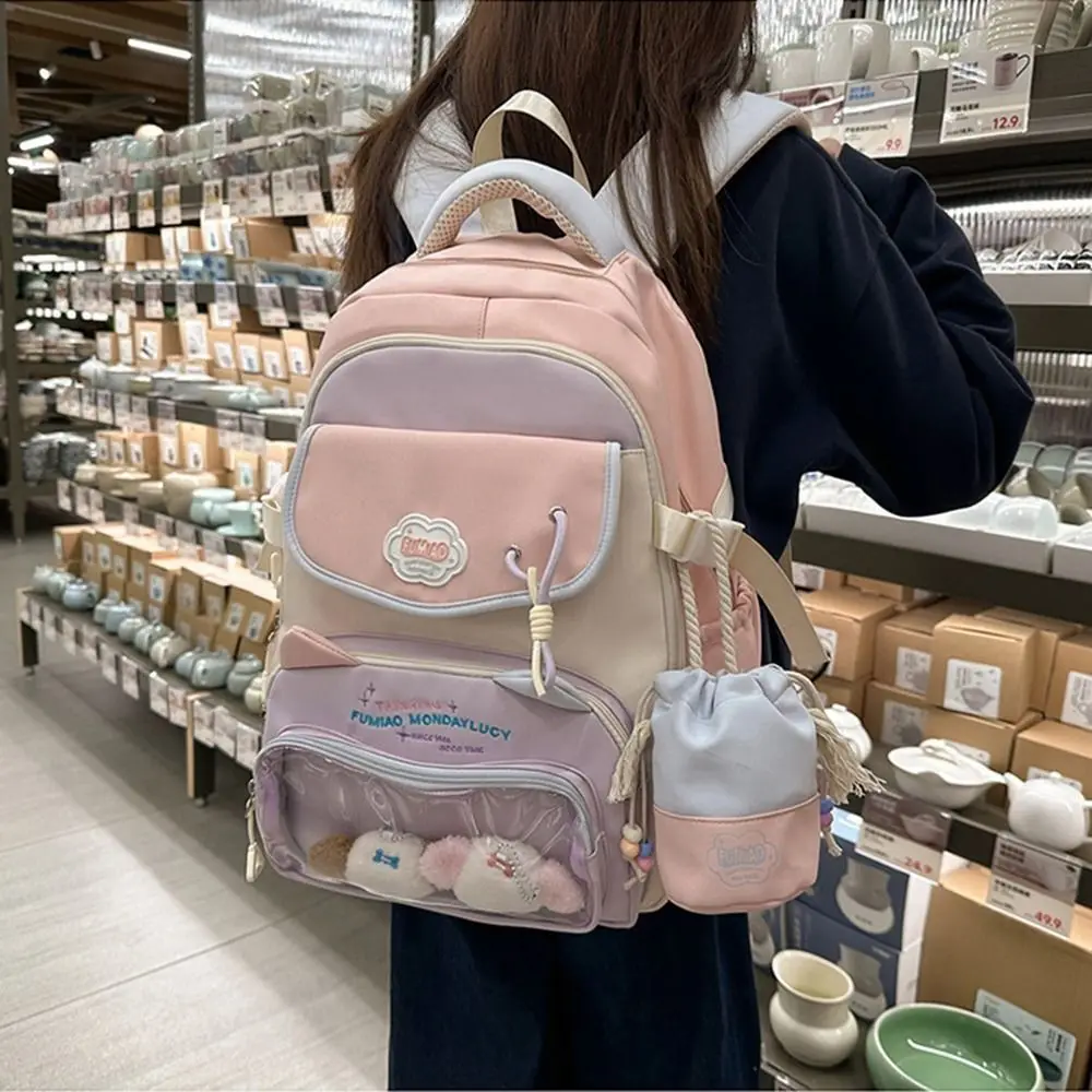 Japanese Style Students School Bags Waterproof Cute Lolita Itabag Multi Pocket Zipper Closure Computer Backpack Daily Use