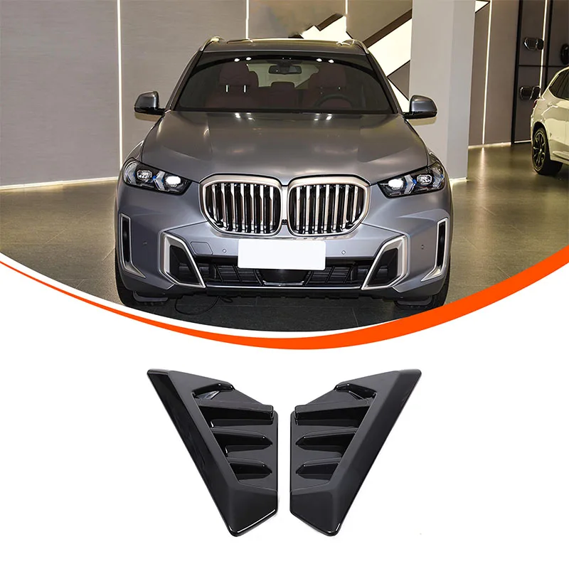 For 2023+ BMW X5 side fenders, car exterior decoration, ABS piano black 2-piece set (all-inclusive adhesive version)