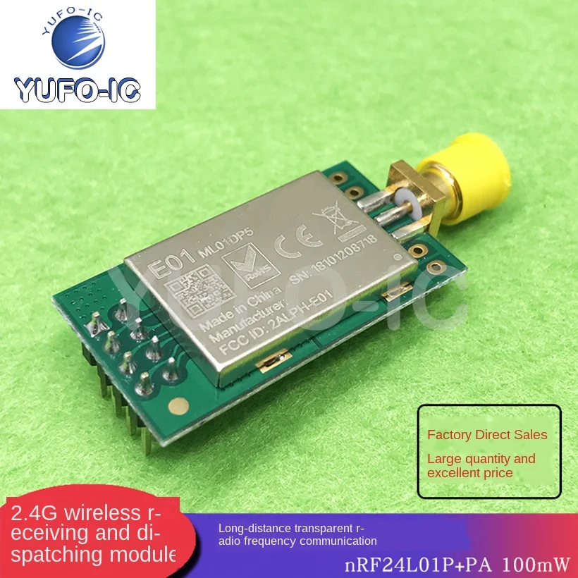 3pcs 2.4G Wireless Receiving Dispatching Module Long-Distance Transparent Transmission RF Communication NRF 24l01p + PA 100 MW