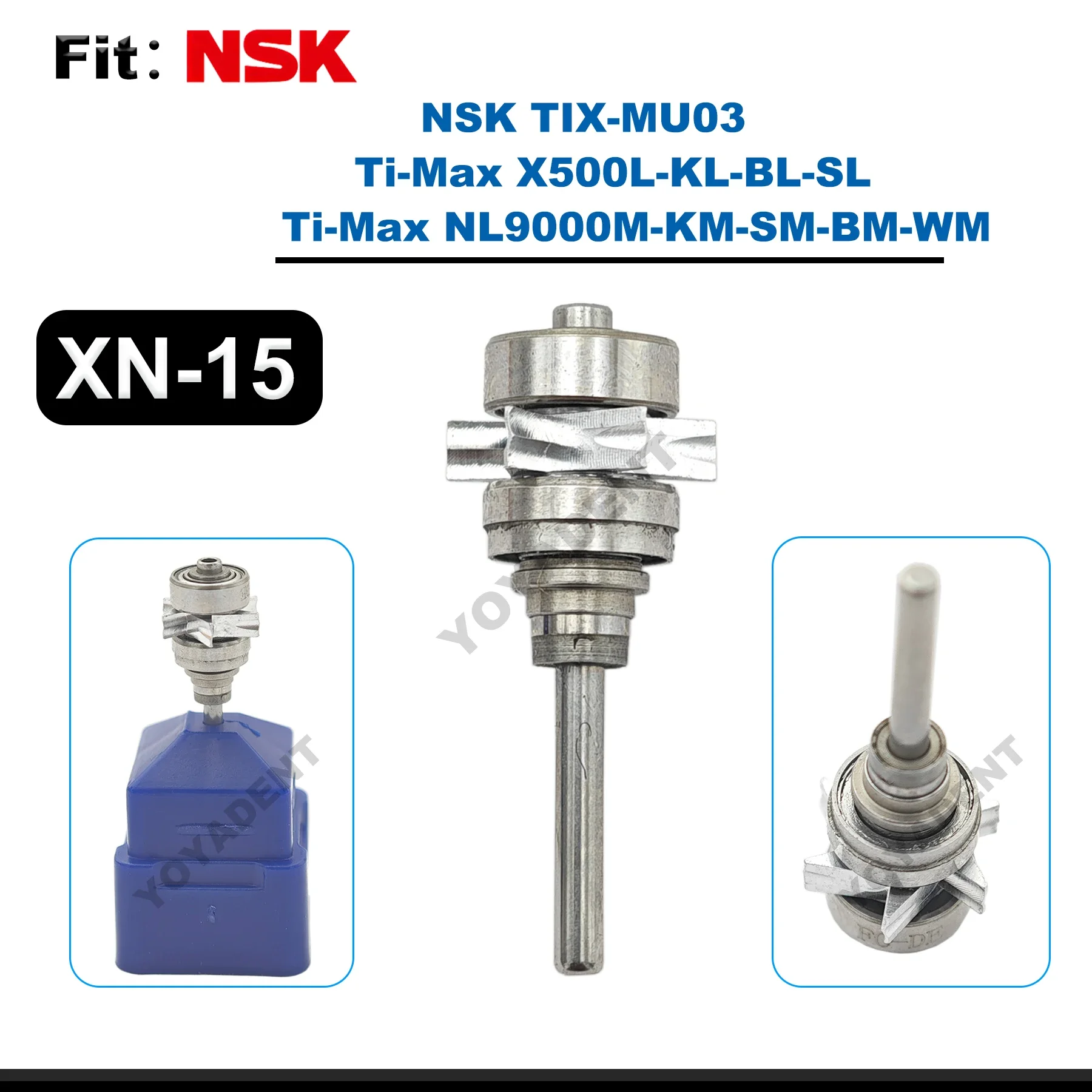 

Fit NSK Ti-Max X500L-KL-BL-SL Ti-Max NL9000M-KM-SM-BM-WM High Speed Handpiece Air Rotor Dental Turbine Cartridge TIX-MU03