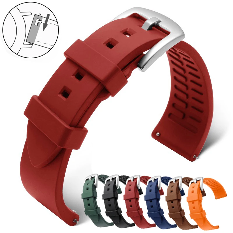 Silicone Watchband for Rolex Water Ghost 18mm 19mm 20mm 21mm 22mm 24mm Watrproof Strap Watch Accessories Rubber Bracelet