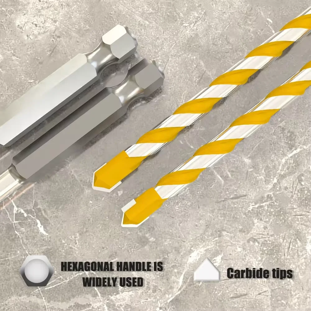 Imagem -03 - Hex Haste Broca de Carboneto de Tungstênio 160 mm mm mm mm 10 mm 12 mm Concreto Cerâmica Granito Telhas Pedra Madeira Plástico