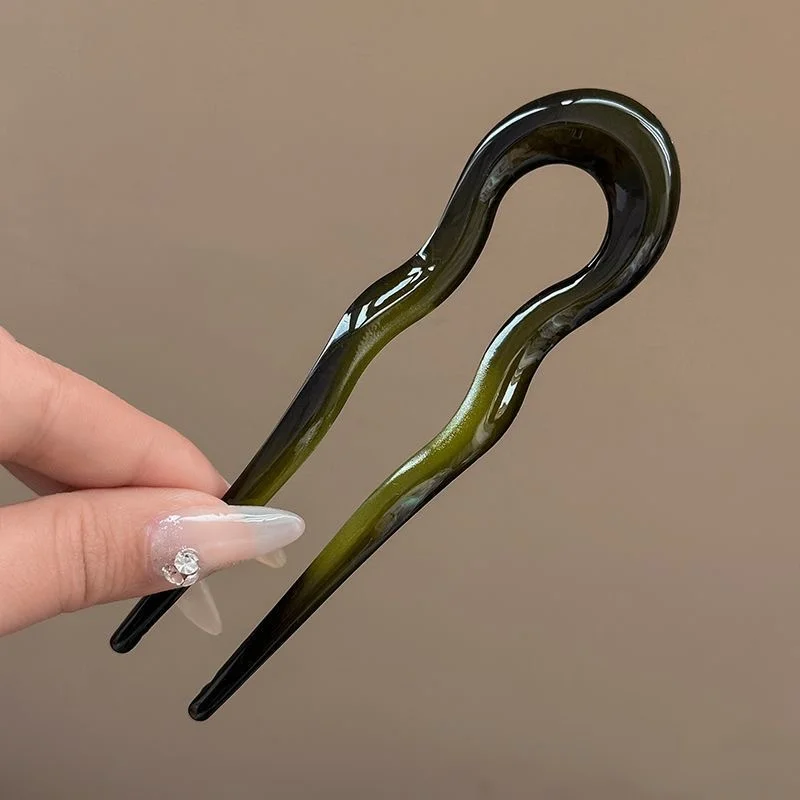 U-förmige Haargabel, modische Schildpatt-Acetat-Acryl-Haarnadel, geometrische Kopfbedeckung, Haarstäbchen für Damen und Mädchen, Haarschmuck