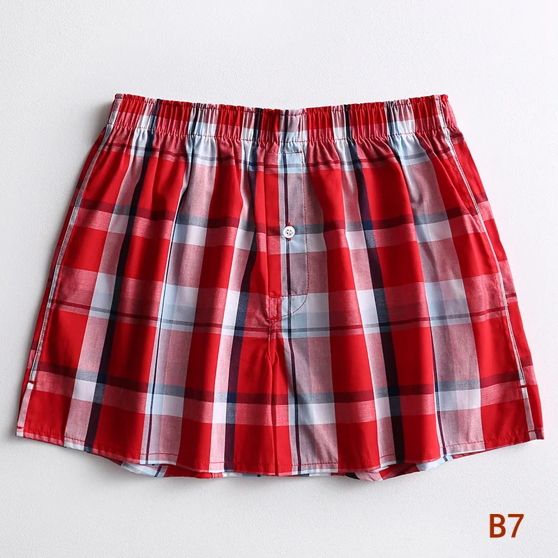 Summer Thin pure cotton Arrow pants men Sexy fashion Plaid shorts sleep bottoms outdoor loose male shorts sleep bottoms A