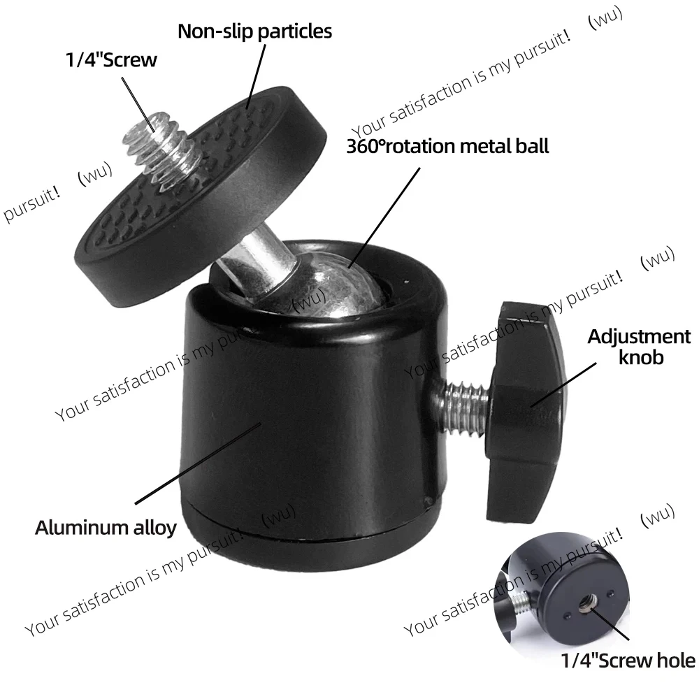 Hot shoe 1/4 screw hole tripod, spherical lock LED light bracket holder holder, suitable for DSLR digital cameras