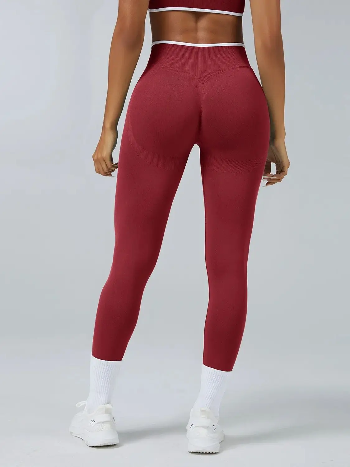 Frauen Mittlere Taille Nahtlose Yoga Leggings Push-Up Sport Fitness Laufhose Hip Lift Hohe Elastische Gym Leggings Sport Legging