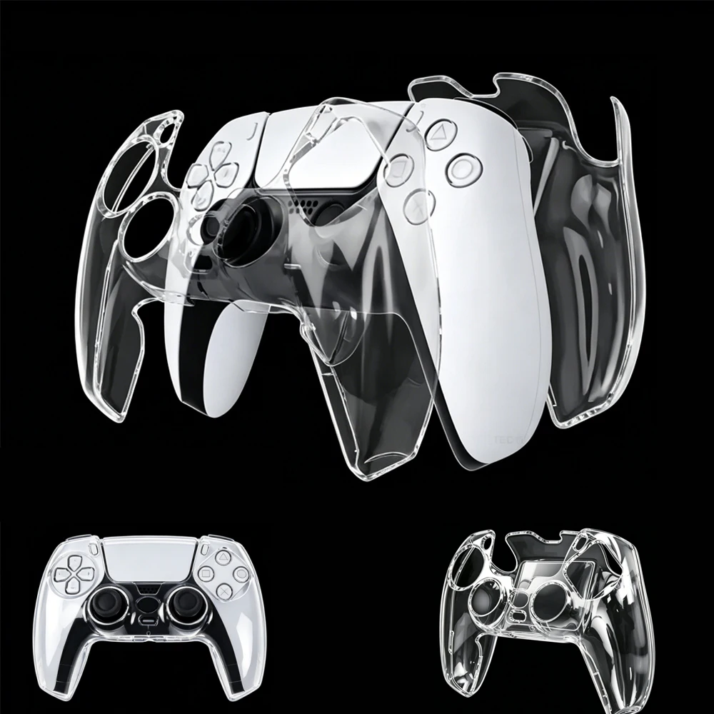 PS5 DualSense Controller Clear PC Cover, Caso Protetor Transparente Ultra Slim para Sony Playstation5 Gamepad, Acessórios Do Jogo