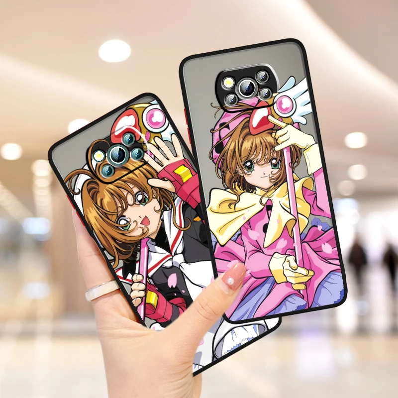 C-Card C-Captor Anime S-Sakura Cute Frosted Translucent For Xiaomi Mi Poco X5 X4 X3 M6 M5S M5 M4 M3 F5 F4 F3 GT Pro 5G Soft