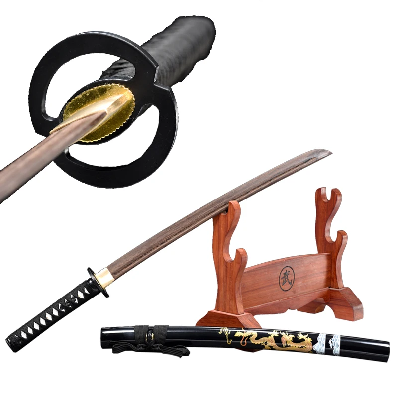 Zwaard, Japanse Wakizashi, Trainingszwaard, Sword Dragon Saya, Decoratie, Houten, Type A, Musashi Tsuba Iron, Can Custom - afbeelding 2