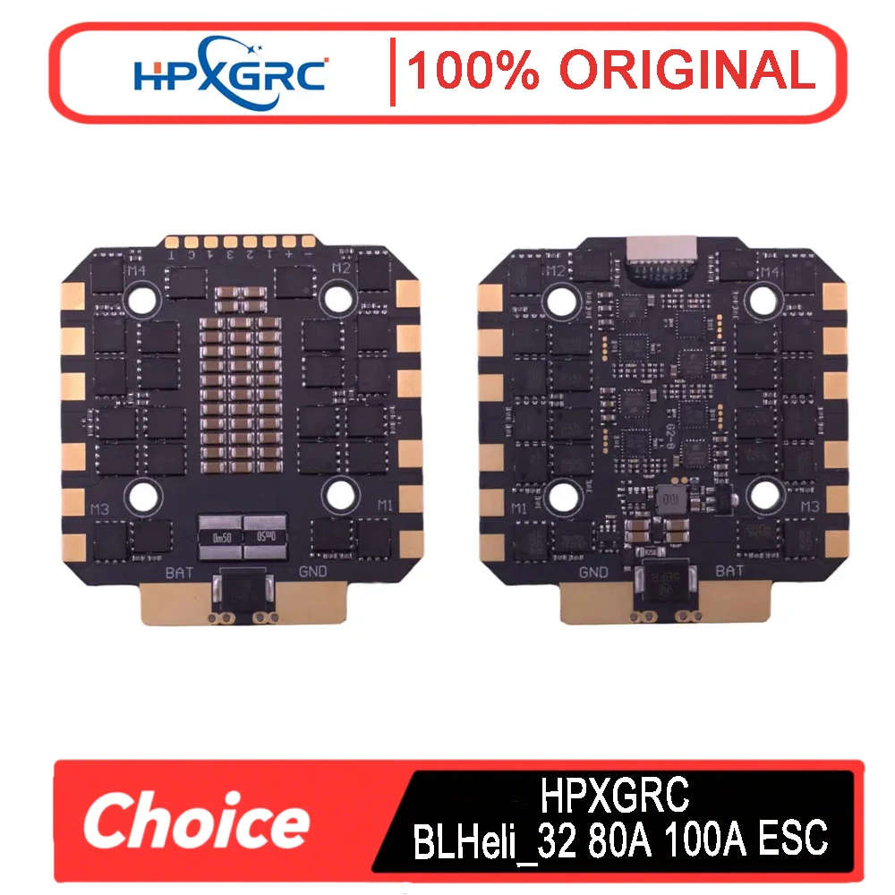 

HPXGRC BLHeli_32 80A 100A ESC STM32G071 32-битный электронный регулятор скорости 3-8S LIPO 30,5x30,5 мм для гоночного дрона RC FPV
