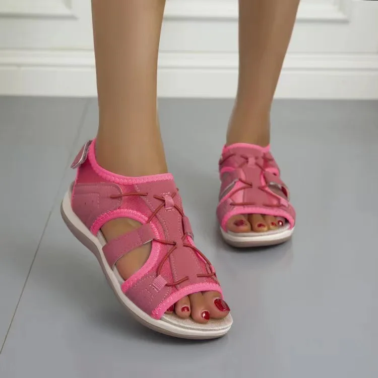 2024 Scarpe estive da donna Punta tonda Sandali casual romani Donna Plus Size 43 Sandali da spiaggia piatti Sandali sportivi da donna