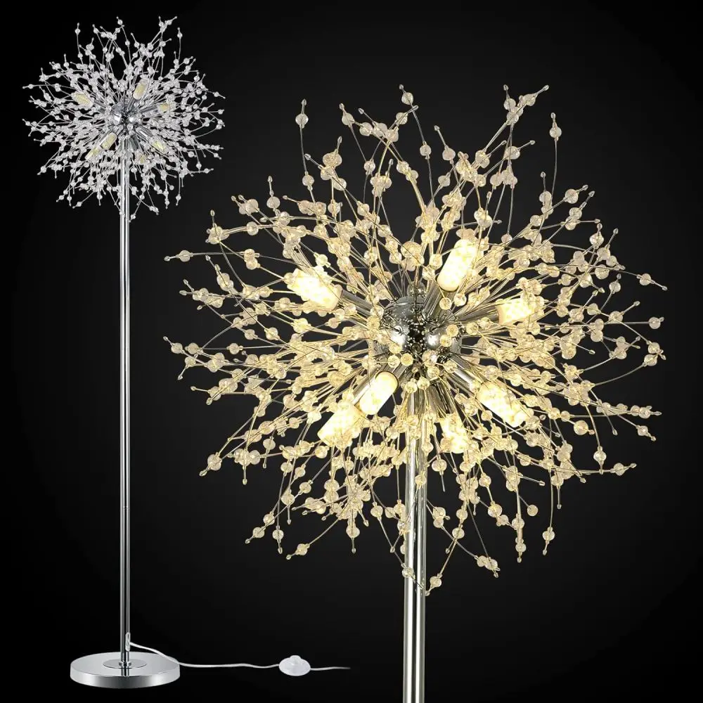 Crystal Floor Lamp for Bedroom, Floor Lamp for Living Room, Elegant Standing Lamp, 69