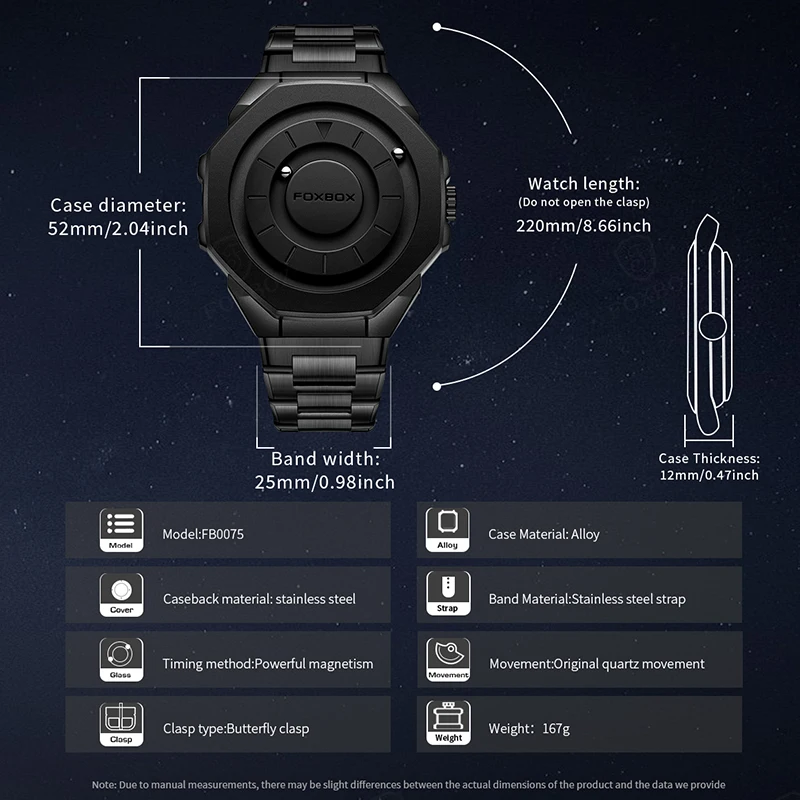 FOXBOX 2025 Neue Mode Uhren Männer Kreative Scrollen Perlen Quarz Herren Uhr Casual Wasserdichte Luxus Armbanduhr Reloj Hombre